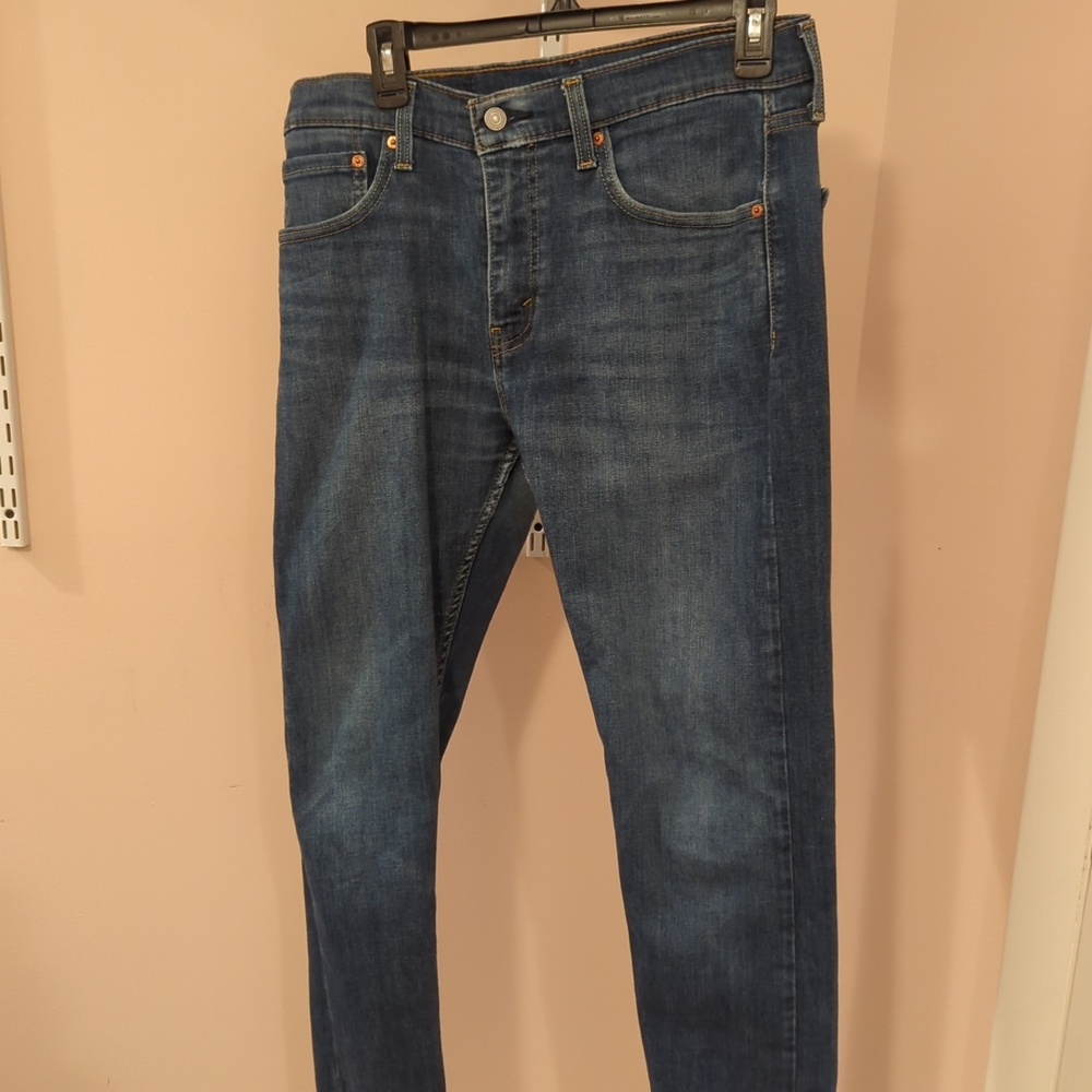 Levis 512 Jeans Mens 32x28 Blue Dark Wash Denim Slim Straight Leg Fit Modern